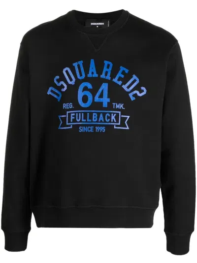 Dsquared2 Logo-print Cotton Sweatshirt In Black