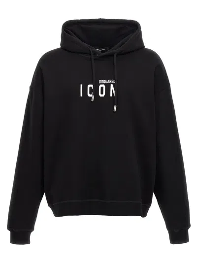 Dsquared2 Logo Print Hoodie In Black