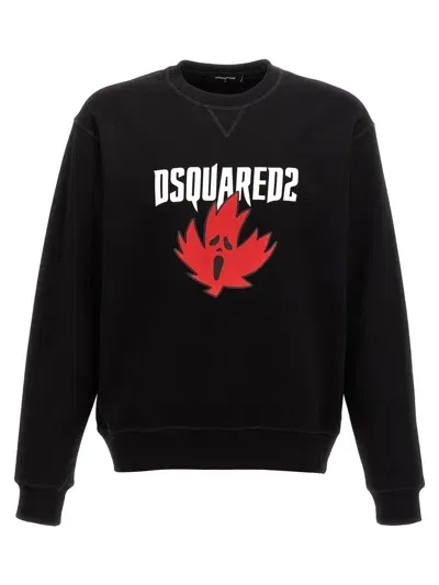 Dsquared2 Logo-print Cotton Sweatshirt In Black