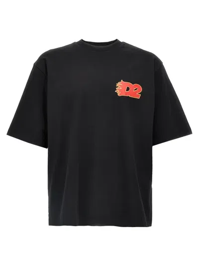 Dsquared2 Logo Print T-shirt In Black