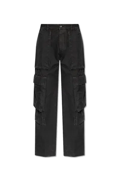 Dsquared2 Logo Printed Cargo Trousers In Black