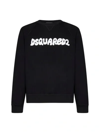 Dsquared2 Logo Printed Crewneck Sweatshirt In Black