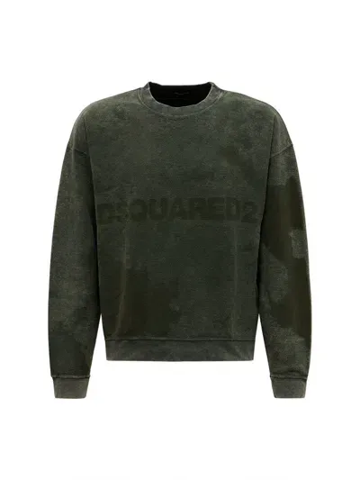 Dsquared2 Logo Printed Crewneck Sweatshirt In Green