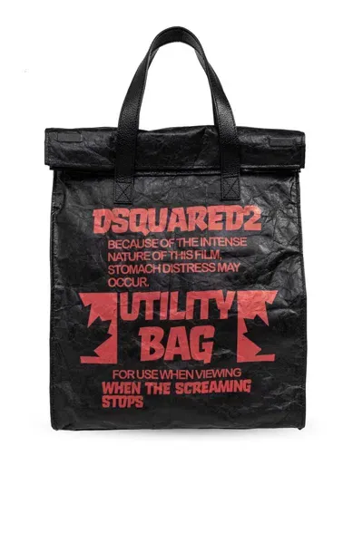 Dsquared2 Slogan-print Tote Bag In Black