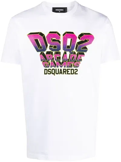 Dsquared2 Logo-print Cotton T-shirt In White