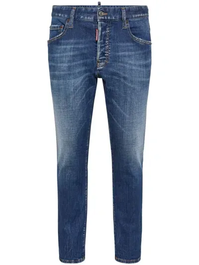 Dsquared2 Mid-rise Slim-leg Jeans In Navy Blue