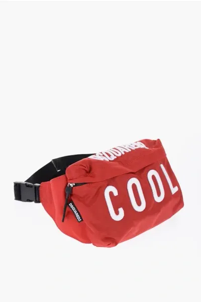 Dsquared2 Nylon Bum Bag With Embossed Logo In Red