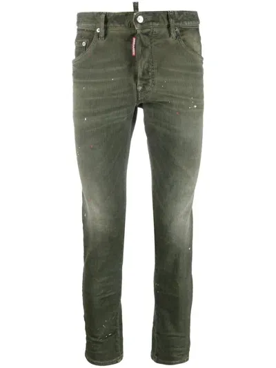 Dsquared2 Paint Splatter Skinny Jeans In Green