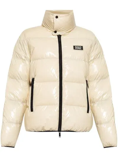 Dsquared2 Ultra Light Down Jacket In Beige