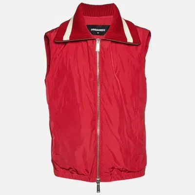 Pre-owned Dsquared2 Red Zip Up Gilet L