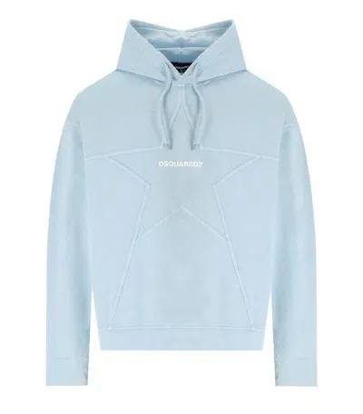 Dsquared2 Relaxed Fit Light Blue Hoodie