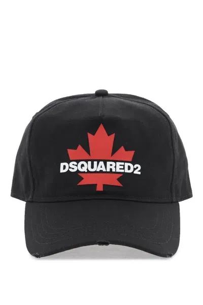 Dsquared2 Logo Printed Baseball Cap In Nero