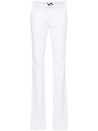 Dsquared2 Sharpei Ring-embellished Trousers In White