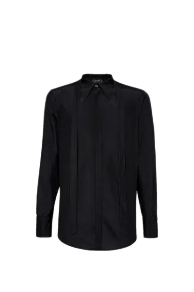 Dsquared2 Satin Silk Shirt In Black