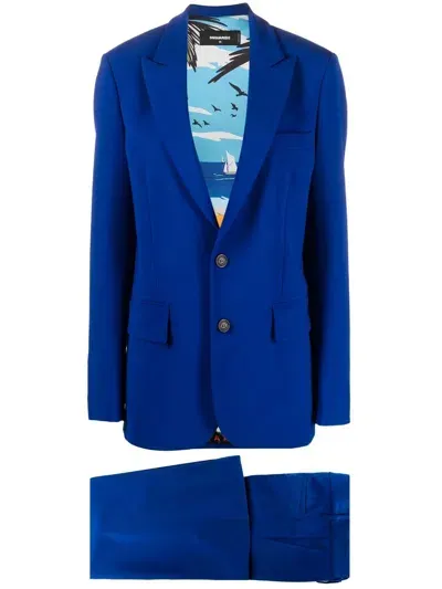 Dsquared2 Single-breasted Peak-lapels Blazer In 蓝色