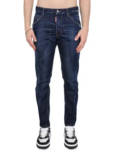 Dsquared2 Skater Fit Jeans In Blu Scuro