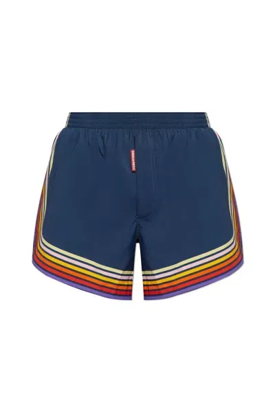 Dsquared2 Striped Swim Shorts In Navy