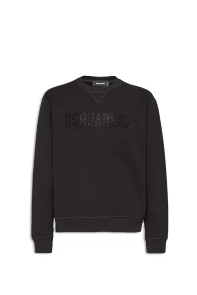 Dsquared2 Logo-print Cotton Sweatshirt In Black