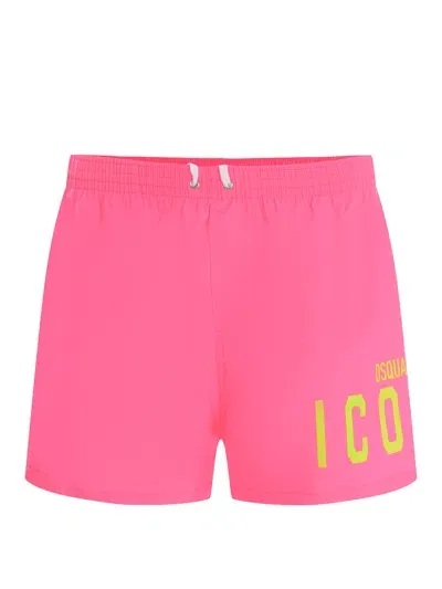 Dsquared2 Swimsuit  Icon In Nylon In Pink