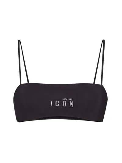 Dsquared2 Icon Bandeau Bikini Top In Black