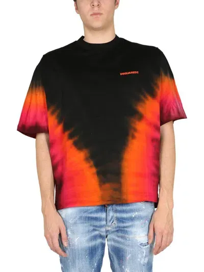 Dsquared2 T-shirt Mit Batikmuster In Black