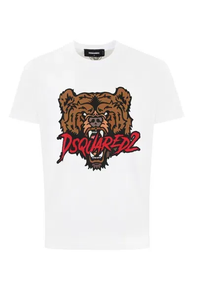 Dsquared2 Regular Fit Tiger T Shirt In White