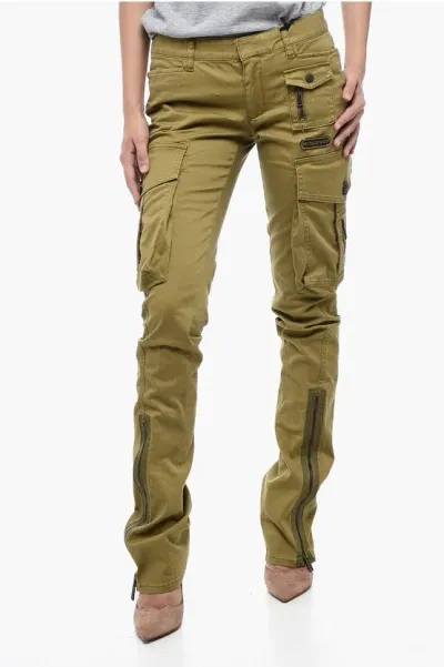 Dsquared2 Trumpet Cargo Fit Pants With Zipped Bottoms 21 Cm In Green