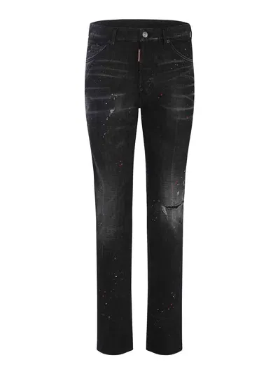 Dsquared2 Straight Leg Jeans In Black