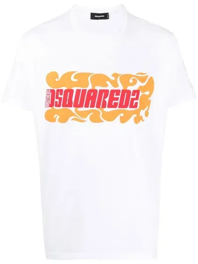 Dsquared2 Wave Logo-print T-shirt In White