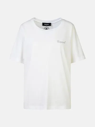 Dsquared2 White Cotton T-shirt