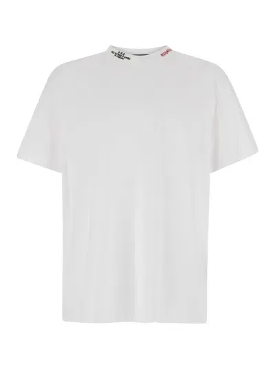 Dsquared2 White T-shirt With Logo Lettering In Cotton Man