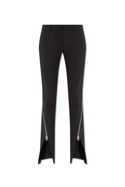 Dsquared2 Zipped Side Slit Pants In Black