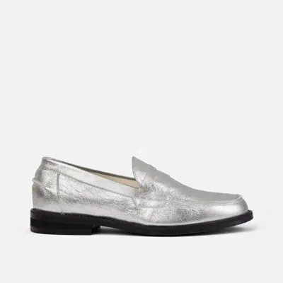 Duke & Dexter Men's Wilde Silver Penny Loafer - Men's