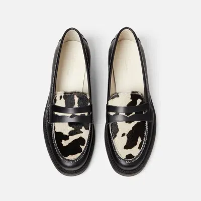 Duke & Dexter Women's Wilde Cow Pony Penny Loafer - Women's In Black