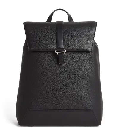 Dunhill Leather Harness Backpack In Black