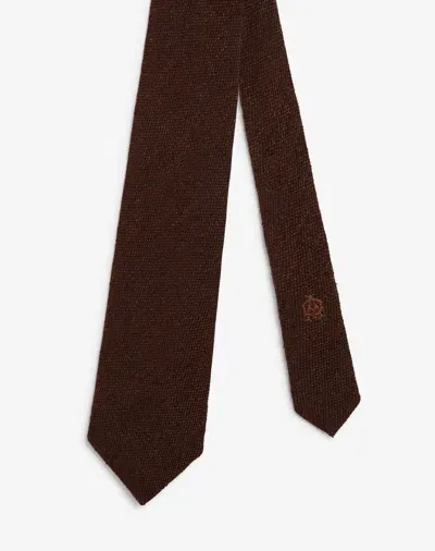 Dunhill Silk Donegal Woven Tie In Brown