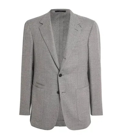 Dunhill Wool Double-breasted Blazer In Grey