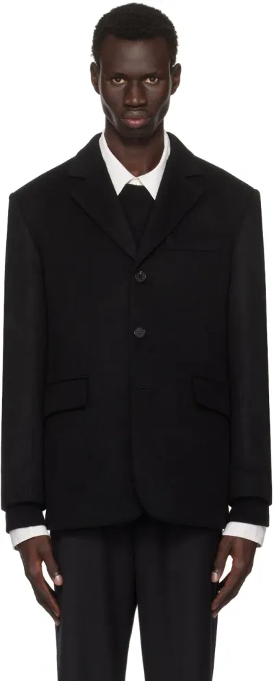 Dunst Black Unisex Classic 3 Button Cashmere Blazer