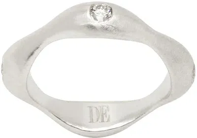 Dunton Ellerkamp Silver Diamond Owen Thin Ring In Sterling Silver