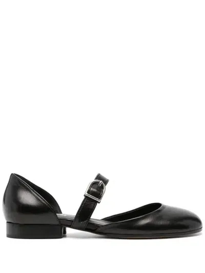 Durazzi Milano Leather Ballerina Shoes In Black