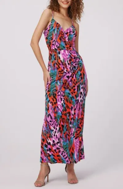 Dvf Saavya Mixed Print Slipdress In Bad Habit Med