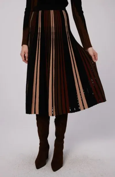 Dvf Tribeca Sweater Skirt In Knitsun Pleats Camel/brown