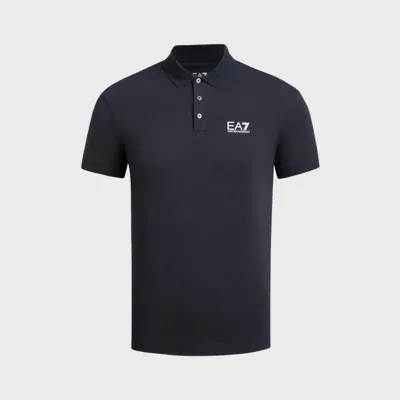 Ea7 Dynamic Athlete Polo Shirt In Natural Ventus7 Technical Fabric In Blue