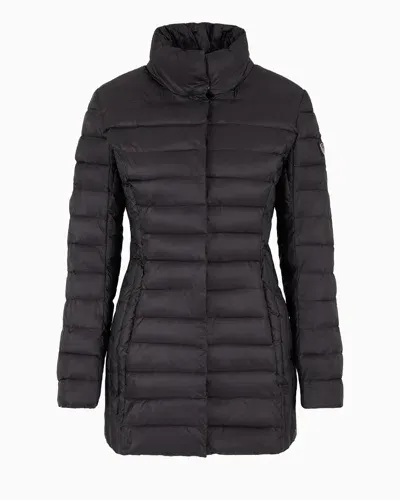 Ea7 Asv Shiny Pea Coat In Calidum7 In Black