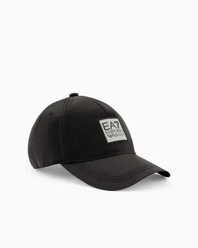 Ea7 Contemporary Sport Recycled Fabric Baseball Cap In Black