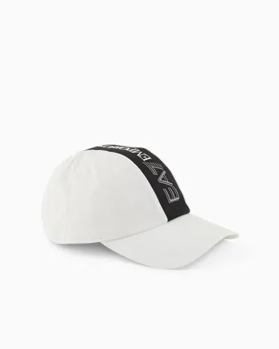 Ea7 Cotton Baseball Cap With Logo Tape In White