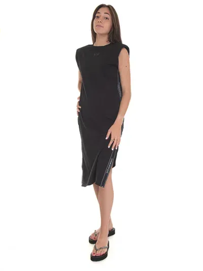 Ea7 Cotton Dress In Black