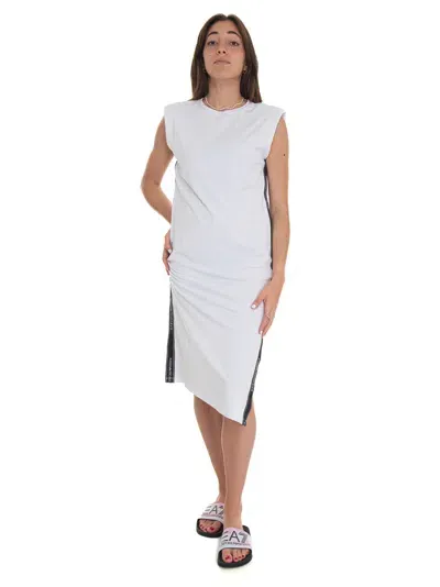 Ea7 Cotton Dress In White