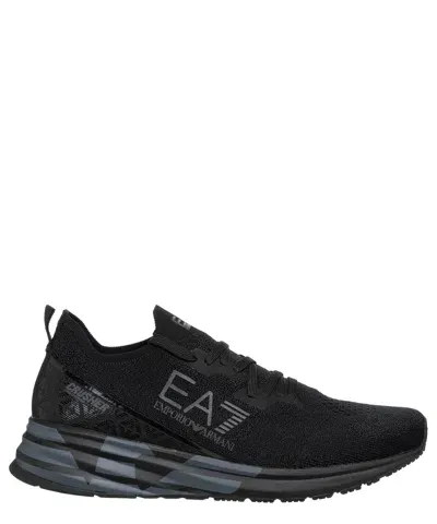 Ea7 Crusher Distance Sneakers In Black