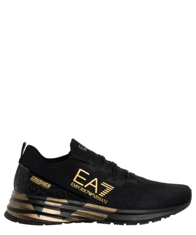 Ea7 Crusher Distance Sneakers In Black